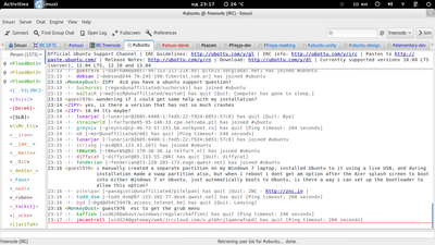 Screenshot of Smuxi 0.8.11 on GNOME3